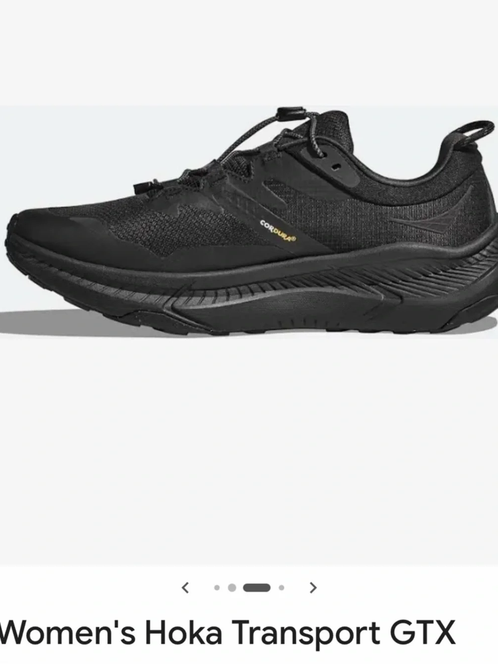 Hoka Women's Transport GTX Trail Shoe - Black - Picture 2 of 7